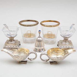 Group of Silver and Silver-Mounted Table Articles