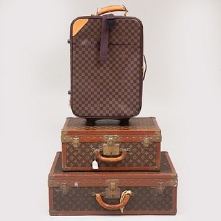 Two Vintage Louis Vuitton Hardcased Suitcases
