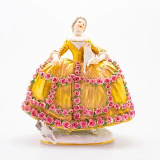 20th Century Sevres Style Figurine, Woman With Dogs