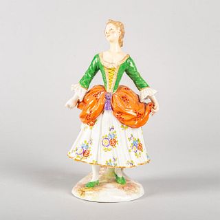 Capamini Porcelain Figurine, Woman in Green Shoes