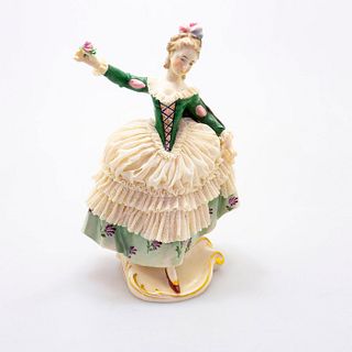 German Porcelain Lace Figurine, Woman Dancing