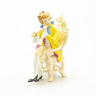 Grafenthal Large Porcelain Figurine, Man Playing Flute