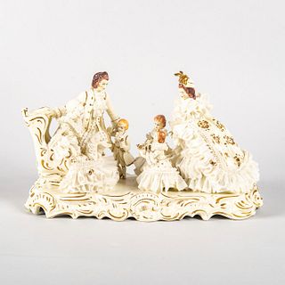 MV Irish Dresden Porcelain Lace Figural Group