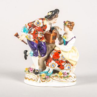 Porcelain Rococo Style Figural Group, Flirting