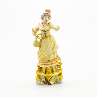 Vintage Ceramic Figurine, Woman With Basket
