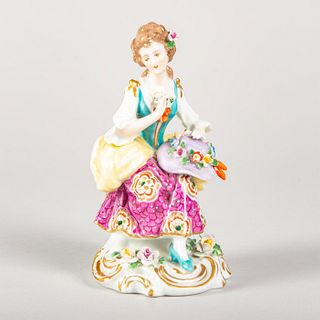Vintage German Porcelain Seated Lady Figurine