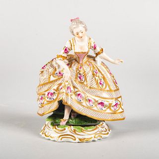 Vintage Sevres Style Porcelain Lady Figurine