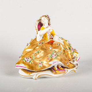 Vintage Volkstedt German Porcelain Figurine, Woman with Book