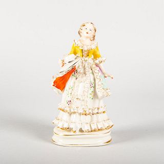 Vintage Wales Style Porcelain Figurine, Lady With Hat