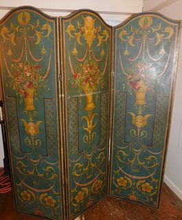 ANTIQUE PAINTED ROOM SCREEN