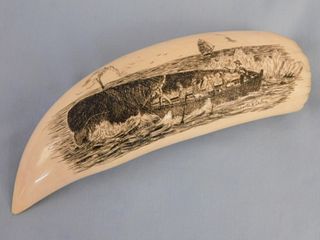 DUTRA SCRIMSHAW WHALE TOOTH