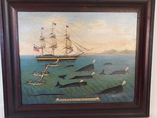 WHALING SHIP WANDERER OIL PAINTING 
