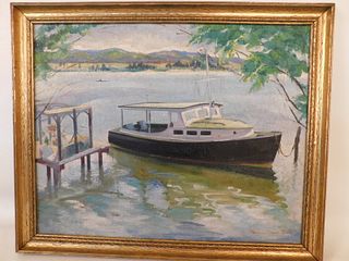 M.Y. TYLER PAINTING OF YACHT