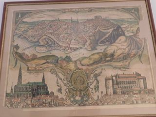 1566 MAP TOLETUM CITY ON HILL 