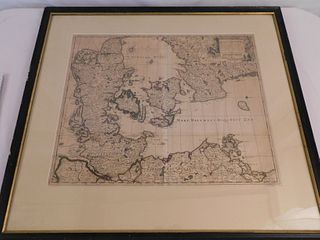 1706 DANIA REGNUM MAP BY SCHENCK
