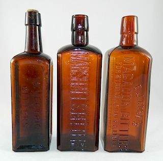 Bitters - 3 Square amber bottles