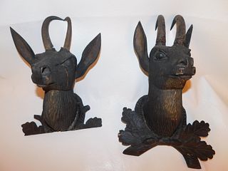 2 BLACK FOREST ANTELOPE PLAQUES