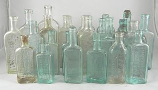 Medicine - 25 Clear and aqua bottles