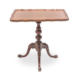 Early 20th Century Hand Carved Mahogany Tilt Top Table