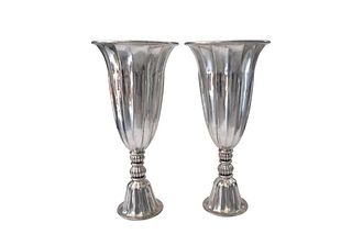 Mid Century Pair of Monumental Piero Figura Ruhlmann Style Vases