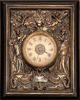 Victorian Elkington Silver Plate Wall Clock