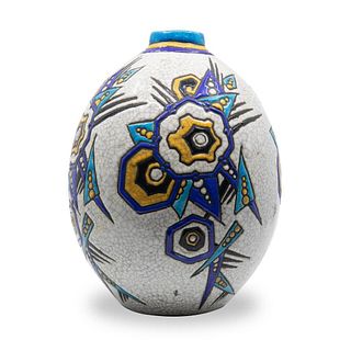Boch Freres Charles Catteau ceramic art deco enameled vase