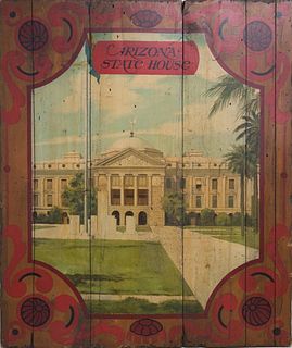 19th Century Hand Painted Sign fo Arizona State House