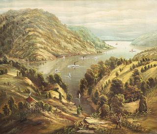 19 Century Hudson River School Oil On Canvas