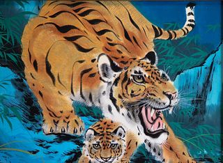 Antique Siberian Tiger Gouache