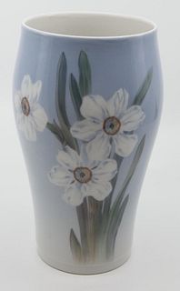 A hand painted floral vase by Royal Copenhagen