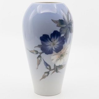 A hand painted floral vase by Royal Copenhagen