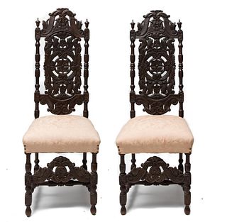 Pair of Victorian Wood Side Chairs