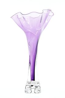 Floriform Art Glass Signed Vase