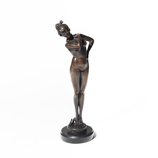 Clement Masier Bronze Nude Statue Signed