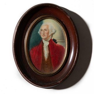 19th Century Miniature Portrait Painting of George Washington