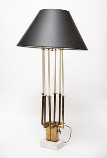 Tommi Parzinger Brass and Marble Mid Century Lamp