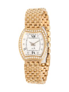 BEDAT & CO., 18K YELLOW GOLD, STAINLESS STEEL AND DIAMOND REF. 304 'NO. 3' WRISTWATCH