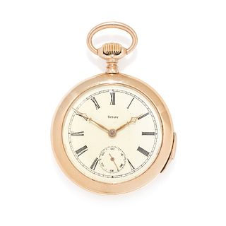 TIFFANY & CO., 14K YELLOW GOLD MINUTE REPEATER OPEN FACE POCKET WATCH