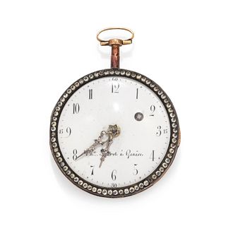 PHILIPPE TERROT, PASTE AND ENAMEL POCKET WATCH