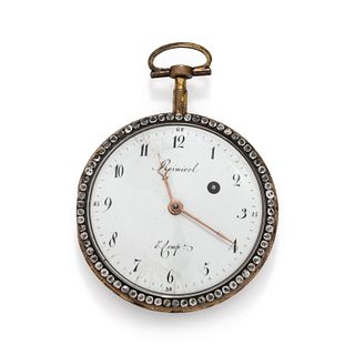 REIMIROL & CO., PASTE AND ENAMEL OPEN FACE POCKET WATCH