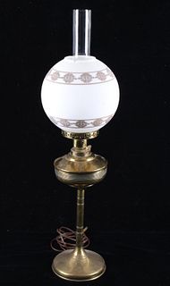 Art Deco Brass Converted Oil Lamp Stand