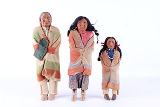 1930s Bully Good Skookum Indian Dolls Set of Three