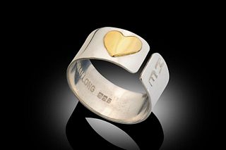 Love Me Sterling Silver and HaLo Gold Ring