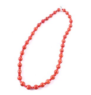 Striking Southwestern Coral Bead Necklace