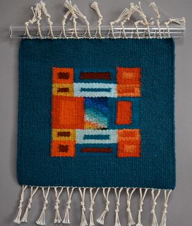 Donna Loraine Contractor, Turquoise and Orange Fractured Square #3