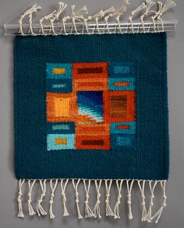Donna Loraine Contractor, Turquoise and Orange Fractured Square #4