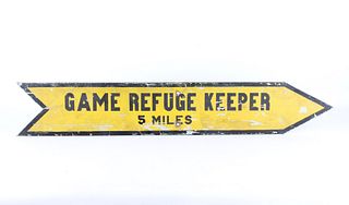 Original Montana Game Refuge Keeper 5 Miles Sign