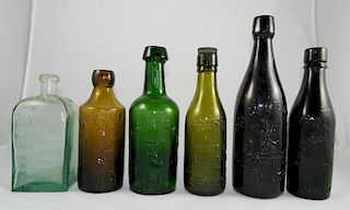 6 Liquar and Medicine bottles