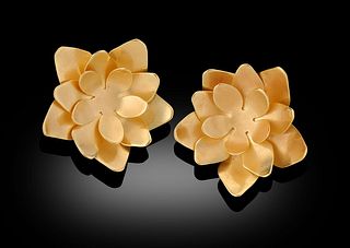 HaLo Gold Lotus Flower Stud Earrings