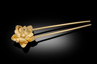 HaLo Gold Lotus Flower Hair Pin